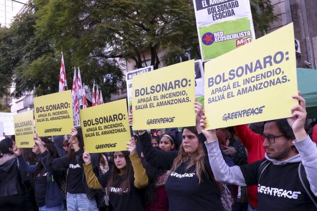 Arjantin'de Amazonlar'daki yangınlar için gösteri