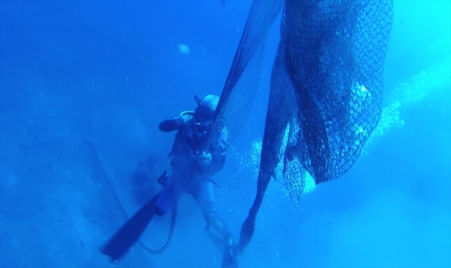 Hayalet ağ avcısı deniz canlılarının hayatını kurtarıyor