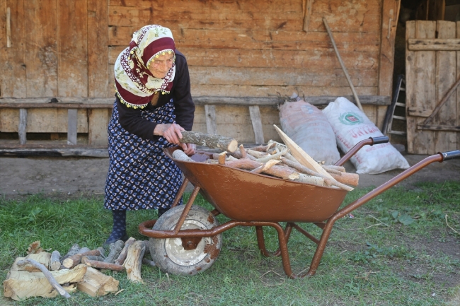 Asırlık Döndü nine gençlere taş çıkarıyor