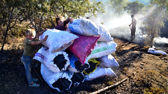 Mangal kömürcülerinin zorlu mücadelesi
