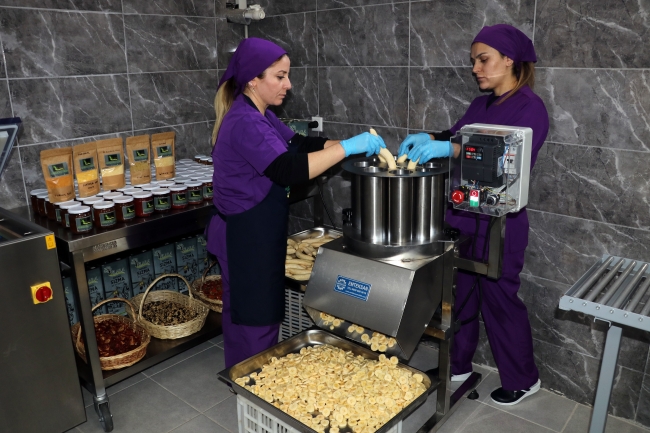 Bahçede kuruttuğu meyveler 30 kadına geçim kaynağı oldu