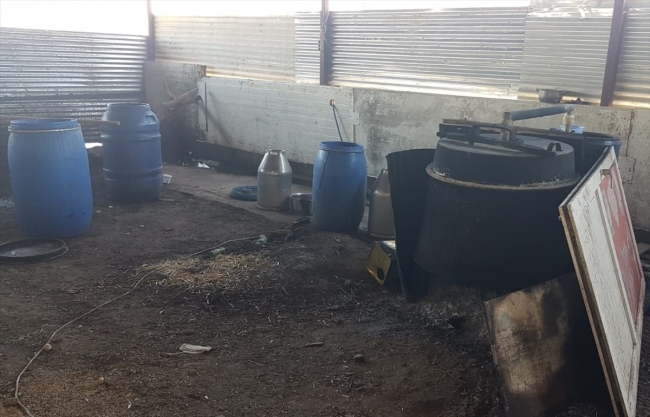 Adana'da çiftlik evine baskın: 665 litre sahte içki ele geçirildi