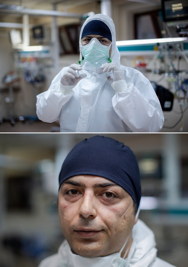 Yüzlerinde maske izleri, yüreklerinde kutsal görev aşkı var