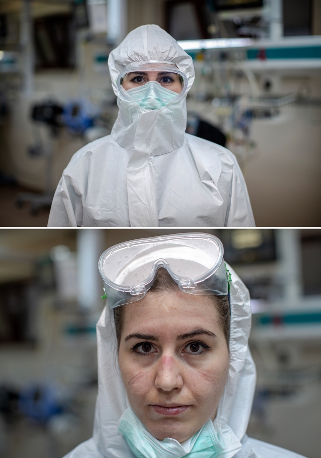 Yüzlerinde maske izleri, yüreklerinde kutsal görev aşkı var