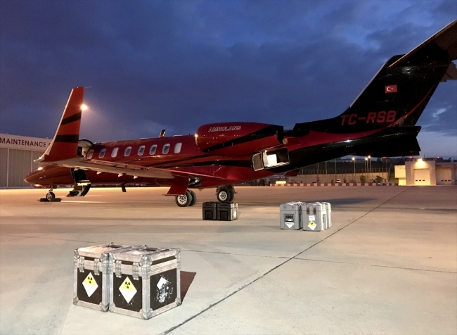 Ambulans uçak ilk kez radyoaktif ürün için havalandı