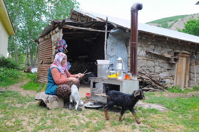Depremde anneleri telef olan oğlaklar biberonla hayata bağlandı