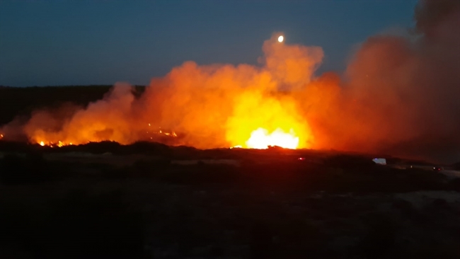 Bozcaada'da çıkan yangında 4 hektarlık alan zarar gördü