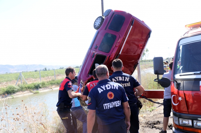 Aydın'da sulama kanalına düşen aracın sürücüsü hayatını kaybetti
