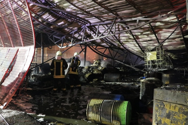 Denizli'de fabrika yangını