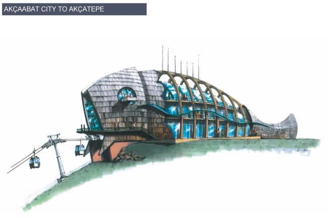 Projede Akçatepe istasyonunun balık şeklinde olduğu görülüyor. 