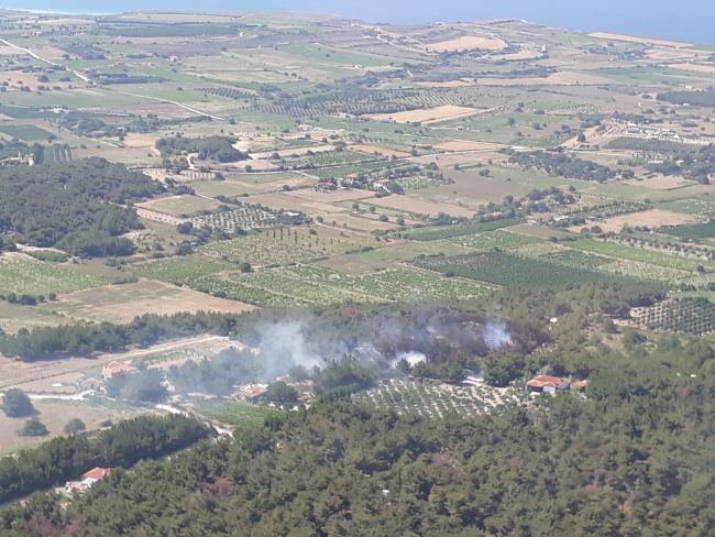 Bozcaada'da orman yangını