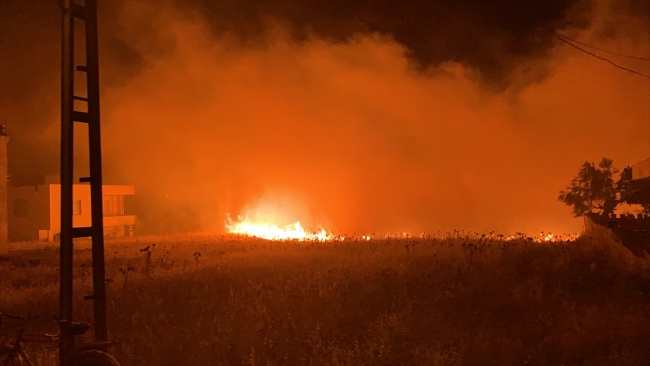 Tarlada başlayıp evlere sıçrayan yangın söndürüldü