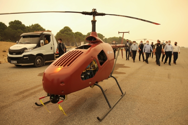 Orman yangınlarıyla mücadelede insansız helikopter kullanıldı