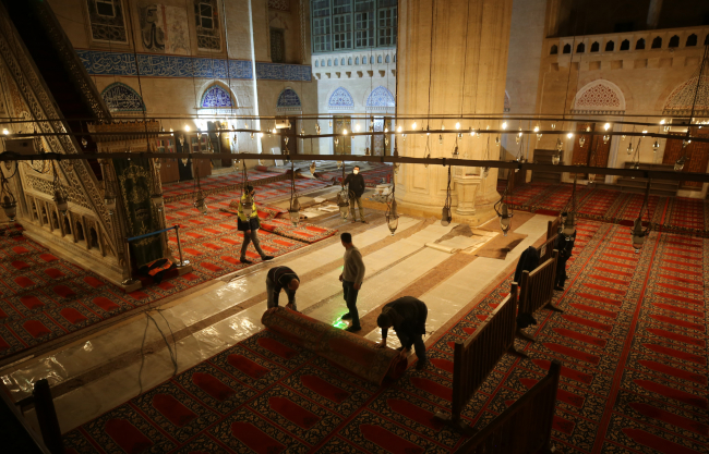 Selimiye Camii'nde ibadet alanları belirlendi