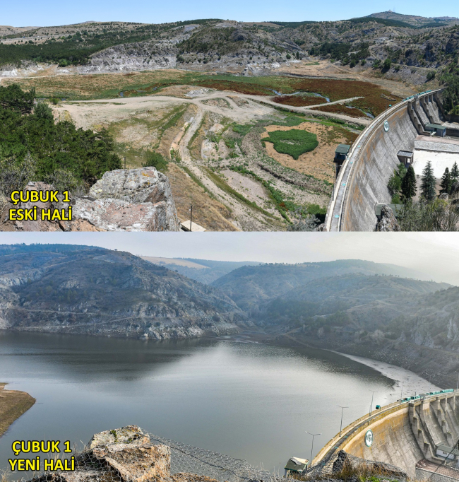 Çubuk-1 Barajı'nda, 27 yıl sonra su tutuldu