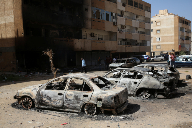 Çatışmalarda kentin birçok yerinde etkisini gösterdi. Fotoğraf: Reuters
