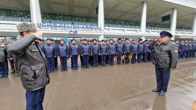 Özbek arama kurtarma ekibi ülkesinde törenle karşılandı