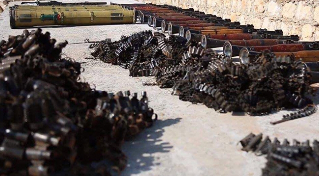 Afrin'deki PYD/PKK'ya gönderilen ağır silahlar yakalandı