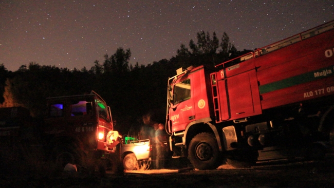 Milas'taki orman yangınını söndürme çalışmaları devam ediyor