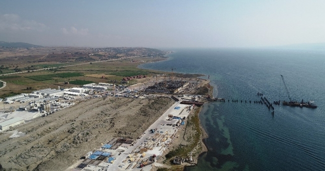 1915 Çanakkale Köprüsü'ndeki çalışmalar havadan görüntülendi