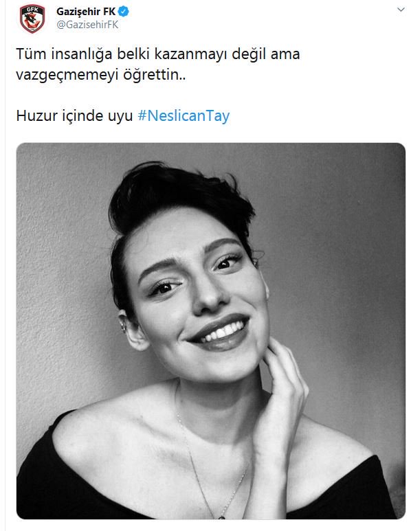 Kulüplerden Neslican Tay'a veda mesajı