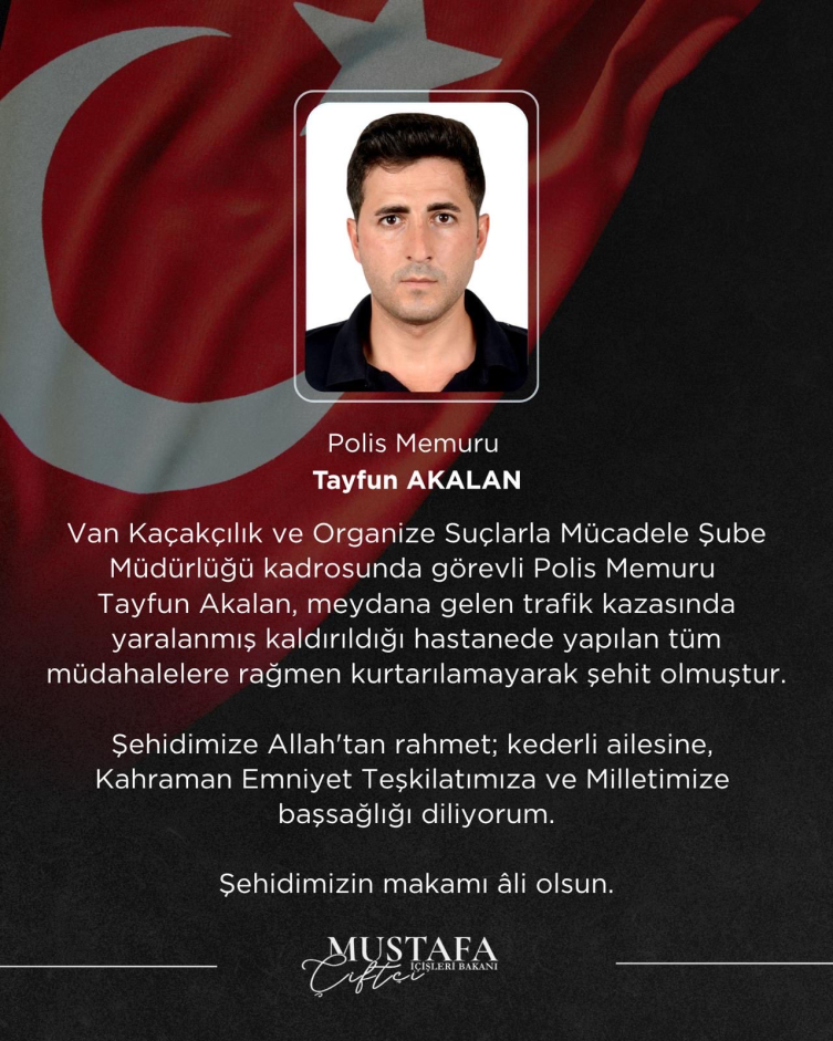 Trafik kazasında yaralanan polisimiz şehit oldu