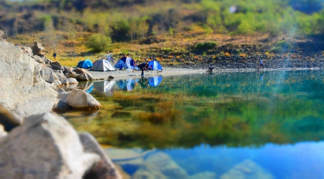 Nemrut Krater Gölü kamp tutkunlarının gözdesi oldu