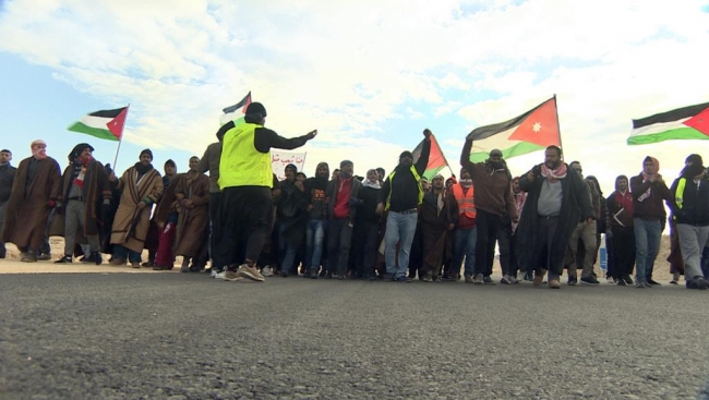 Ürdün'ün birçok kentinden başkent Amman'a işsizlik yürüyüşü