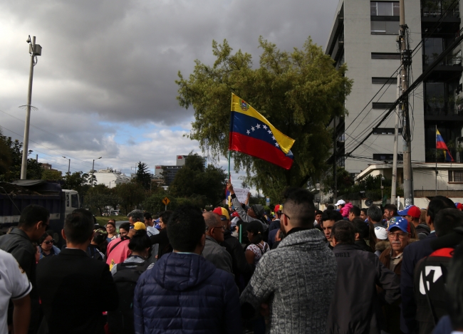 Kolombiya'daki Venezuelalı muhalifler eylem yaptı