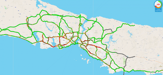İstanbul'da trafik yoğunluğu