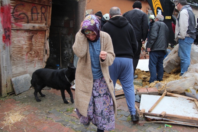 Göçük altında kalan ineği için gözyaşı döktü