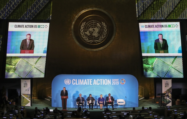 Cumhurbaşkanı Erdoğan, New York’ta düzenlenen BM İklim Zirvesi’ne katılarak konuşma yaptı. Fotoğraf: AA