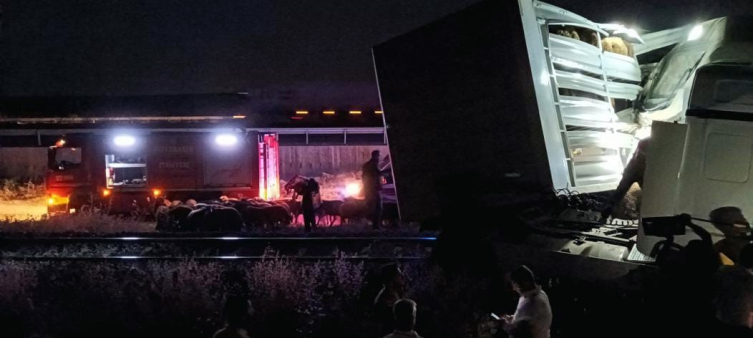 Diyarbakır'da hemzemin geçitten geçen tıra tren çarptı