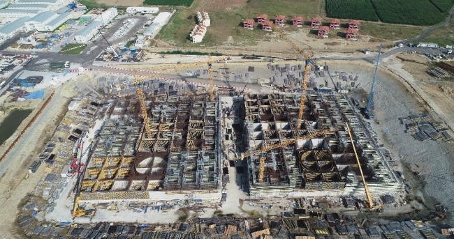 1915 Çanakkale Köprüsü'ndeki çalışmalar havadan görüntülendi