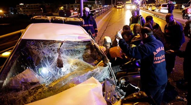 Başkentte 10 araç birbirine girdi: 7 yaralı