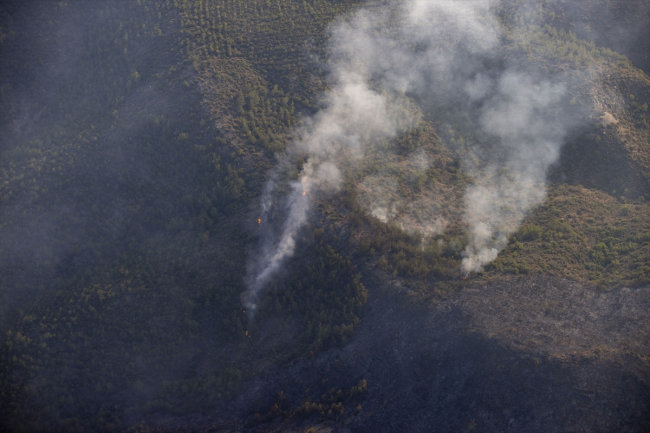 Marmaris'teki yangına havadan ve karadan müdahale ediliyor
