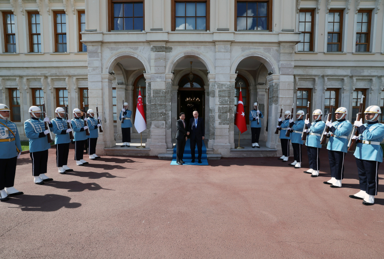 Cumhurbaşkanı Erdoğan, Singapur Başbakanı Wong'u resmi törenle karşıladı