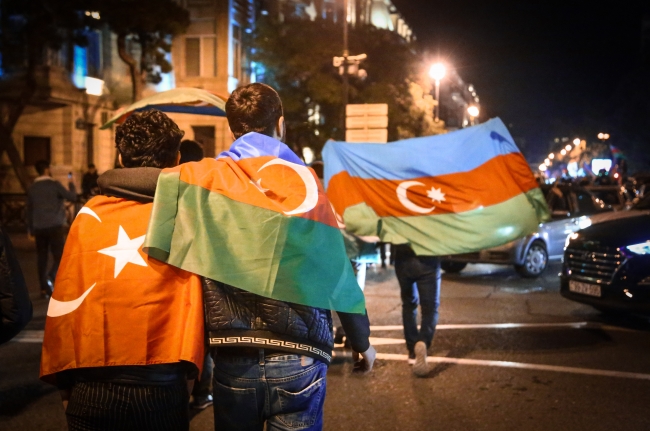 Azerbaycan'ın başkenti Bakü'de, Şuşa kentinin 28 yıl sonra Ermenistan'ın işgalinden kurtarılması sevinçle karşılandı.| Fotoğraf:AA