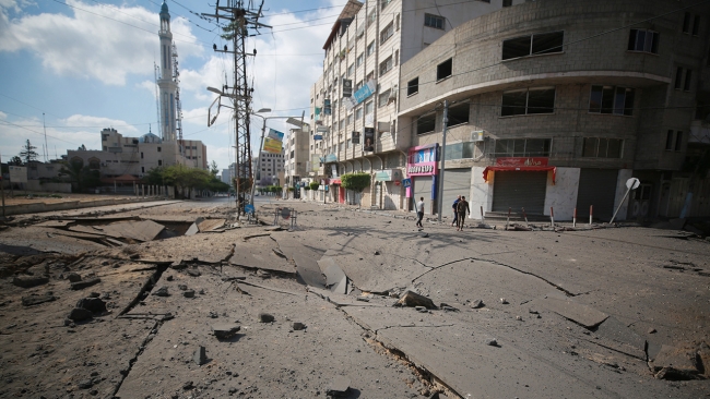 Gazze'deki dükkanlarda büyük hasar oluştu