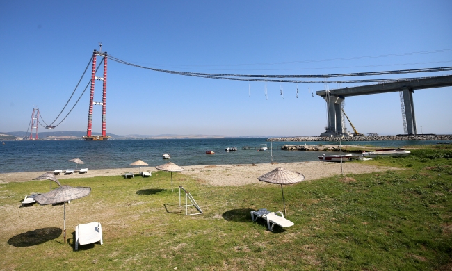 1915 Çanakkale Köprüsü'nde 3. tabliye montajı başladı