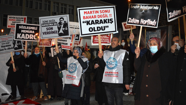 Kırşehir Belediyesindeki işten çıkarmalar protesto edildi