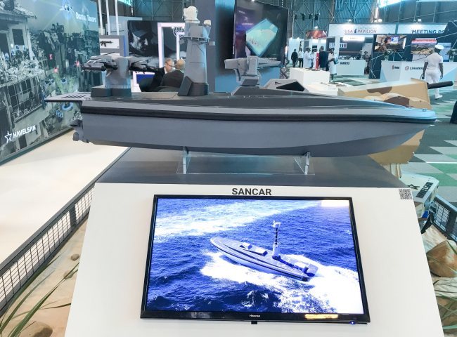 Silahlı insansız deniz aracı Sancar, ilk kez görücüye çıktı