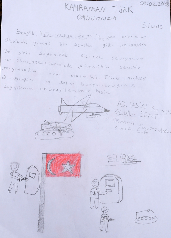 Minik kalplerden Mehmetçiği duygulandıran mektuplar