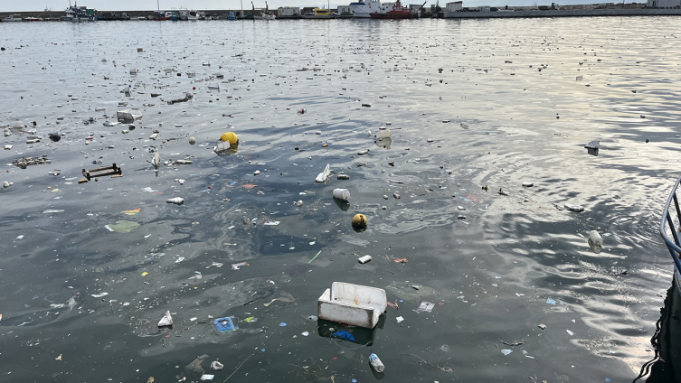 Sinop'ta fırtına sonrası deniz kenarı çöple doldu