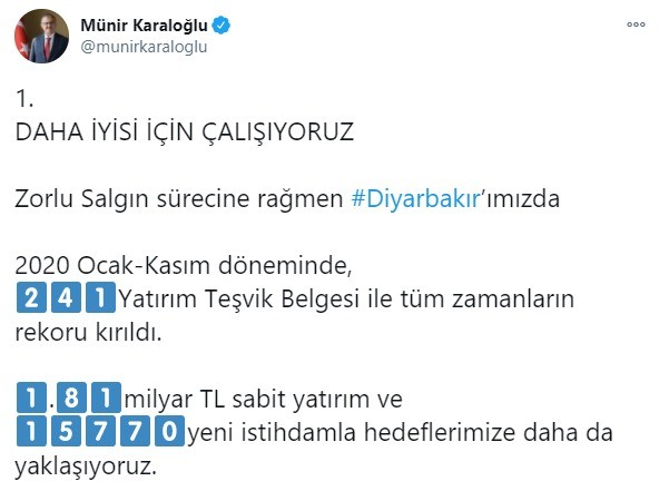 Diyarbakır'da tüm zamanların yatırım rekoru kırıldı