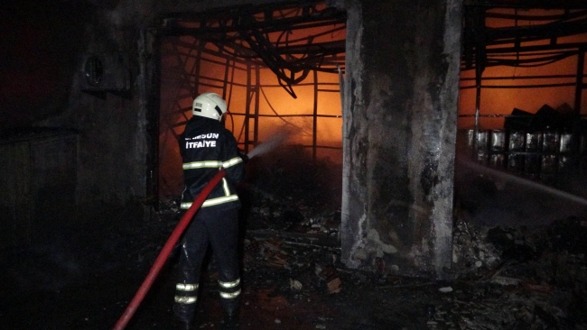 Samsun'da sanayi sitesinde yangın