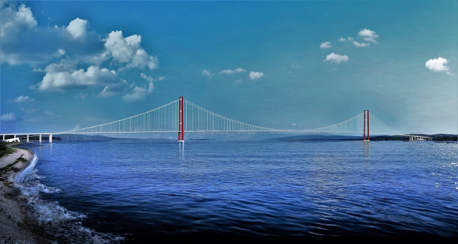 1915 Çanakkale Köprüsü’nde çalışmalar drone ile görüntülendi