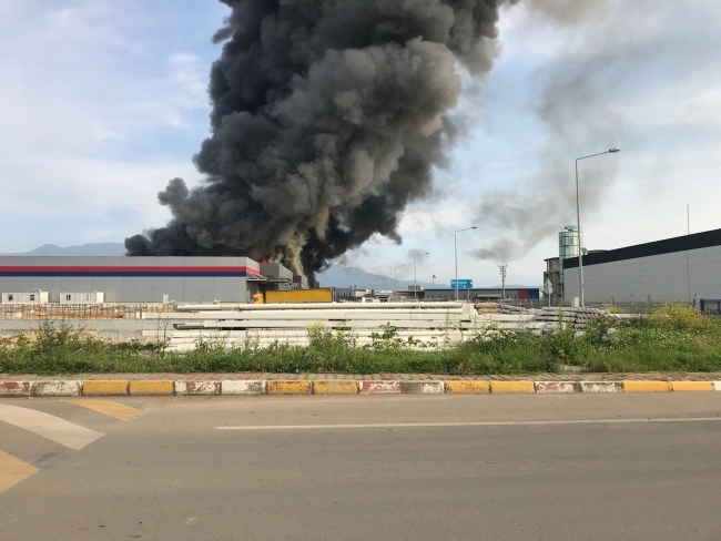 Sakarya'da mobilya fabrikasında yangın