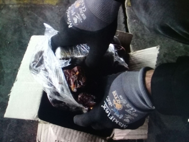 Hurma yüklü tırdan 21 kilo eroin çıktı