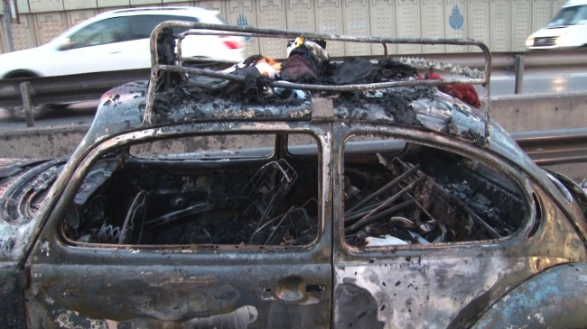 Sünnet için hazırlanan otomobil alev alev yandı